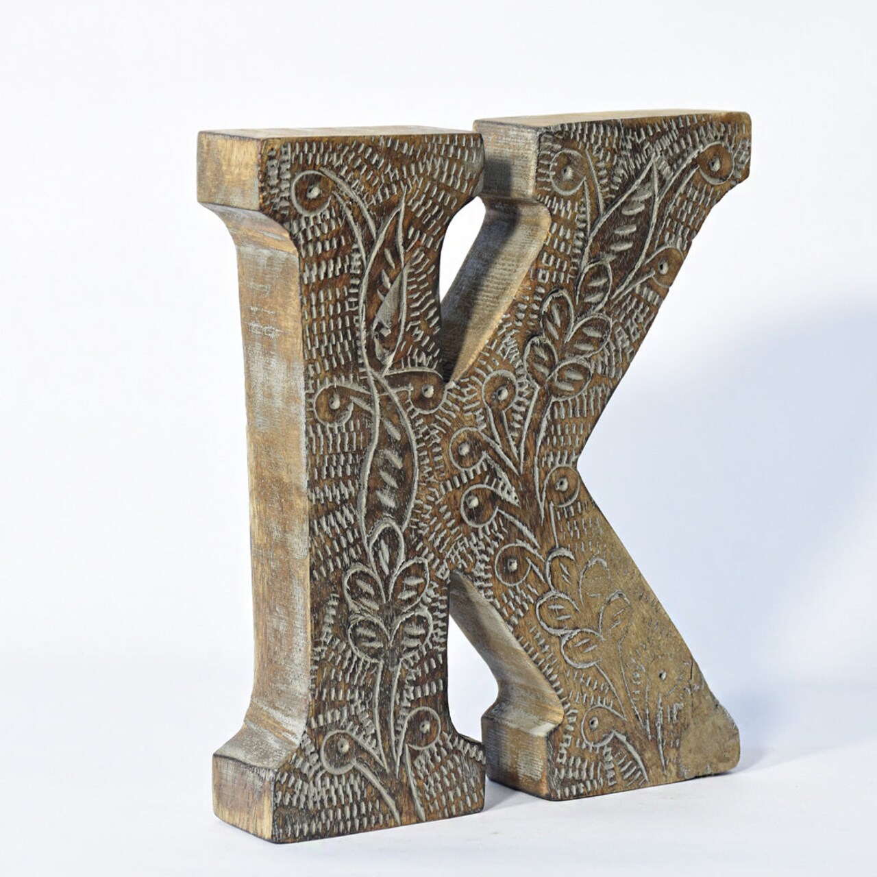 Vintage Handmade Eco-Friendly Gray Wooden Alphabet Letter Block